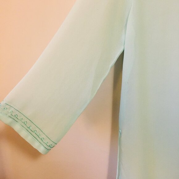 Charlie Paige Seafoam Green Rayon Tunic Dress Cover - Picture 10 of 16